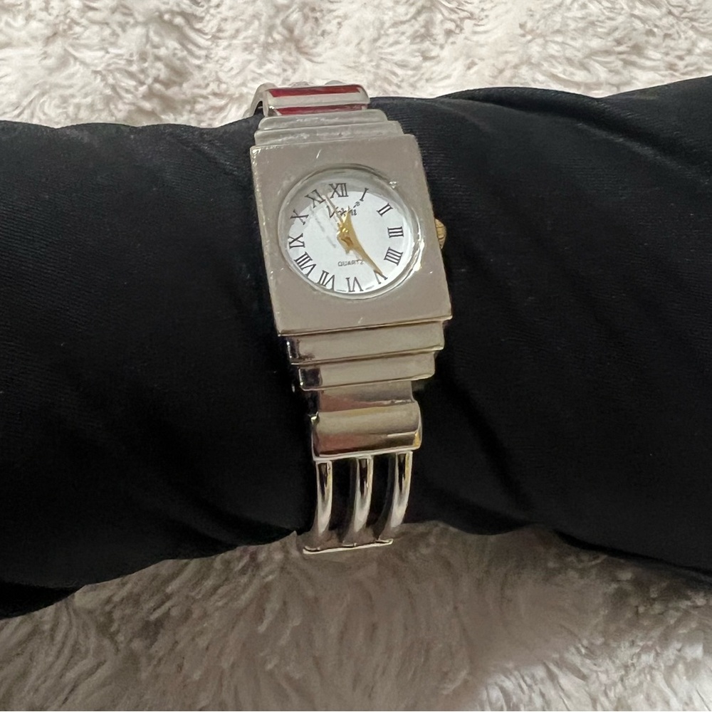 Silver And Gold Rectangular Watch - image 1